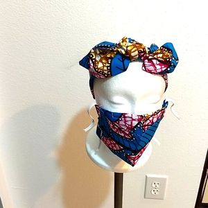 NWOT African Print Handmade Headband/Mask Adul S/M